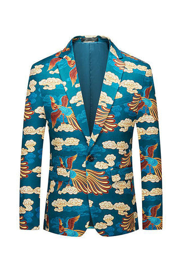 Blue Crane Jacquard hakket jakke menn blazer